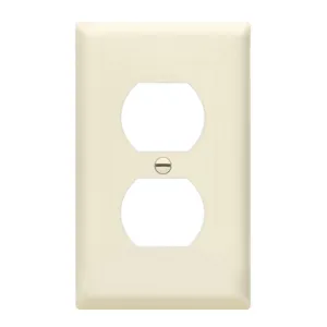 1-Gang Duplex Outlet Cover Plate Light Almond