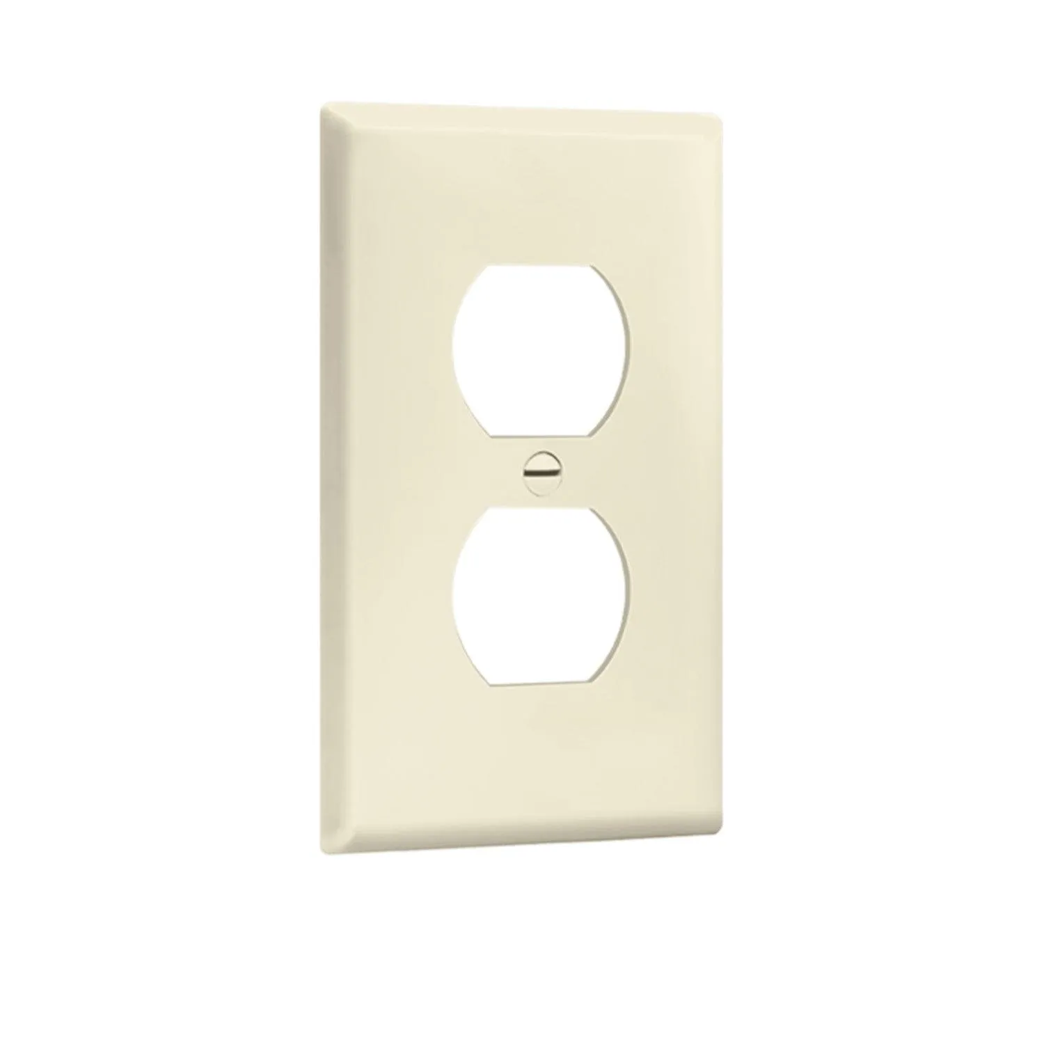 1-Gang Duplex Outlet Cover Plate Light Almond