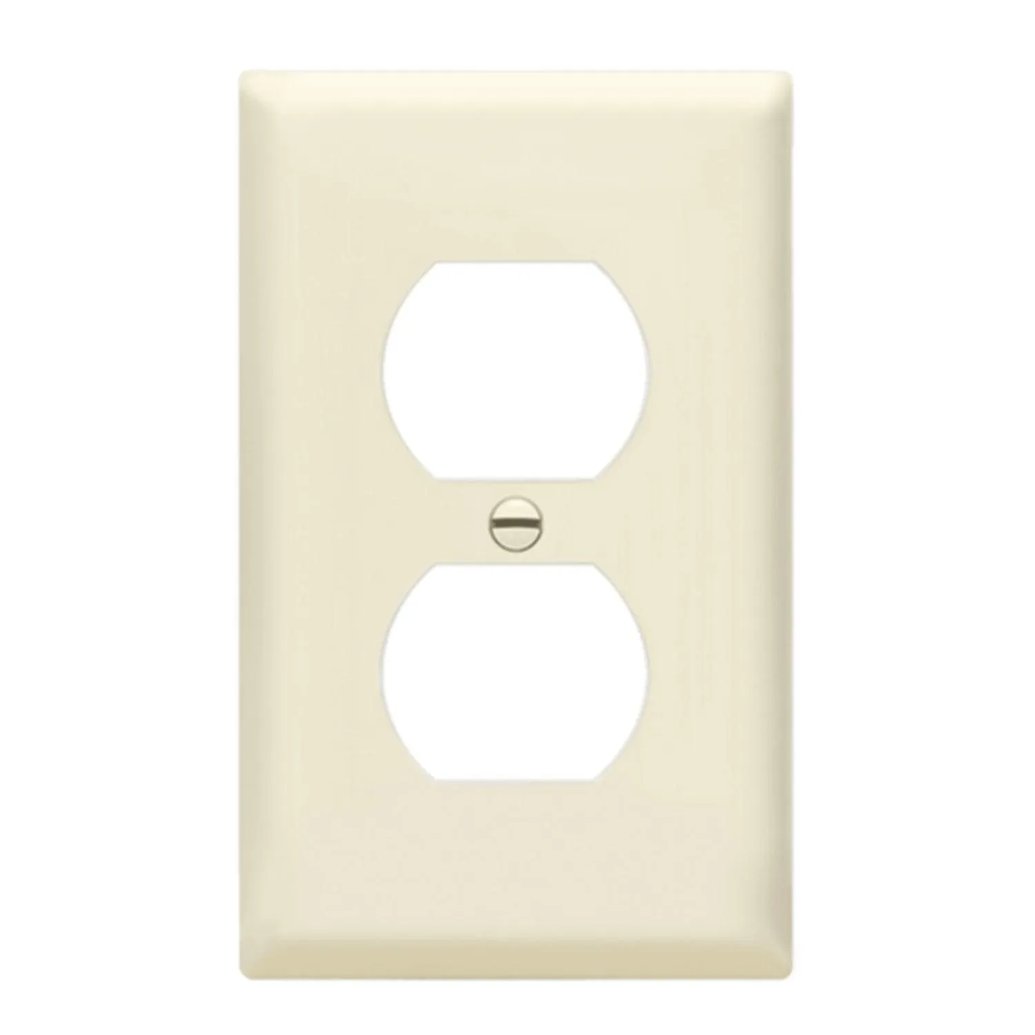 1-Gang Duplex Outlet Cover Plate Light Almond