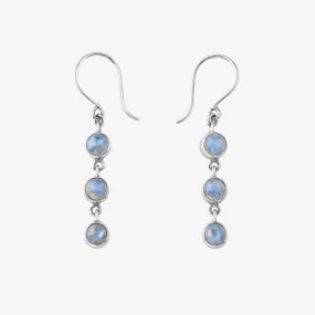 3 Muse Earrings, Rainbow Moonstone - NVK