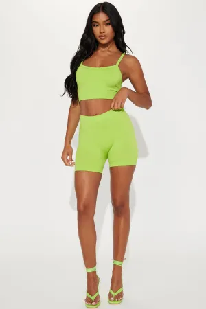 Always Here Seamless Short Set - Lime