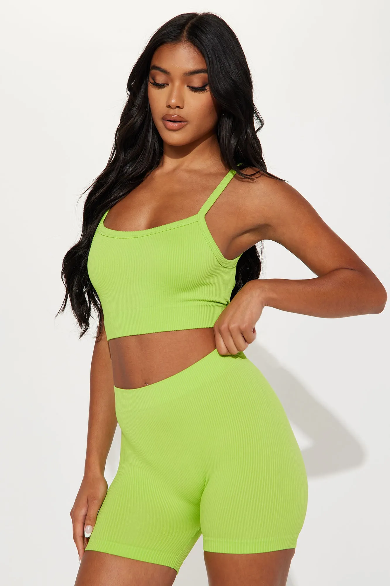 Always Here Seamless Short Set - Lime