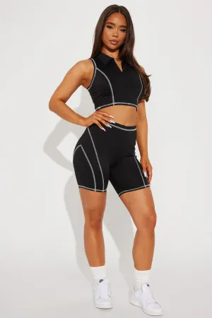 Anya Biker Short Set - Black