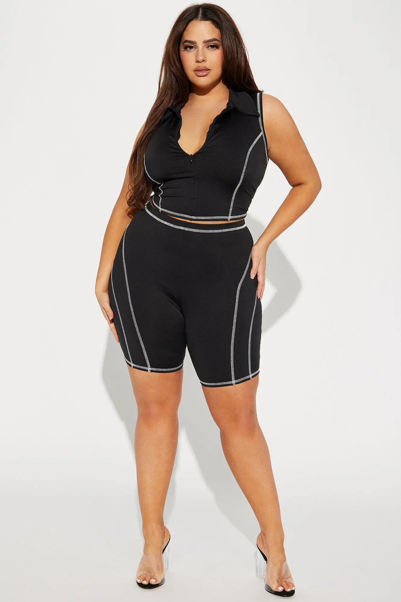 Anya Biker Short Set - Black