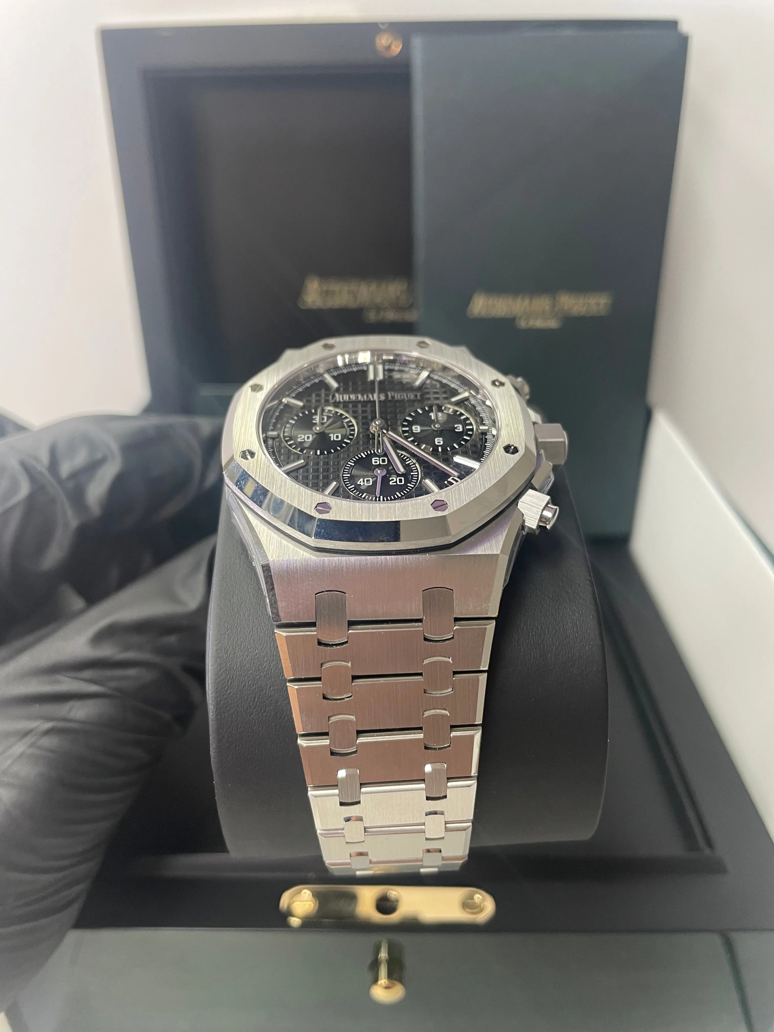 Audemars Piguet ROYAL OAK SELFWINDING CHRONOGRAPH “50TH ANNIVERSARY” STEEL BRACELET BLACK DIAL (Ref # 26240ST.OO.1320ST.02)