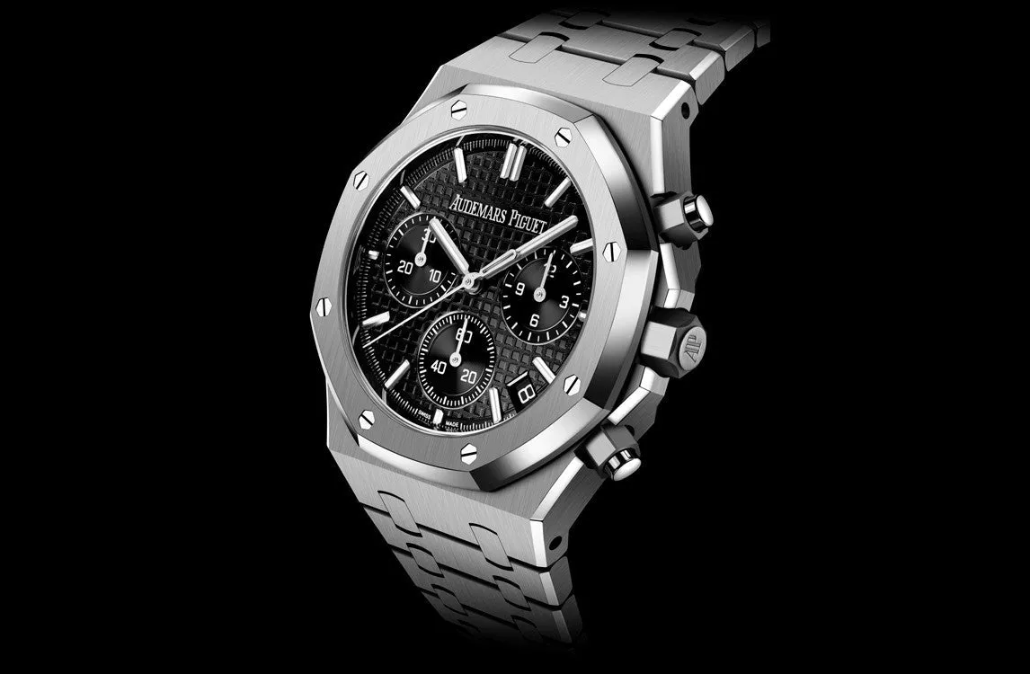 Audemars Piguet ROYAL OAK SELFWINDING CHRONOGRAPH “50TH ANNIVERSARY” STEEL BRACELET BLACK DIAL (Ref # 26240ST.OO.1320ST.02)