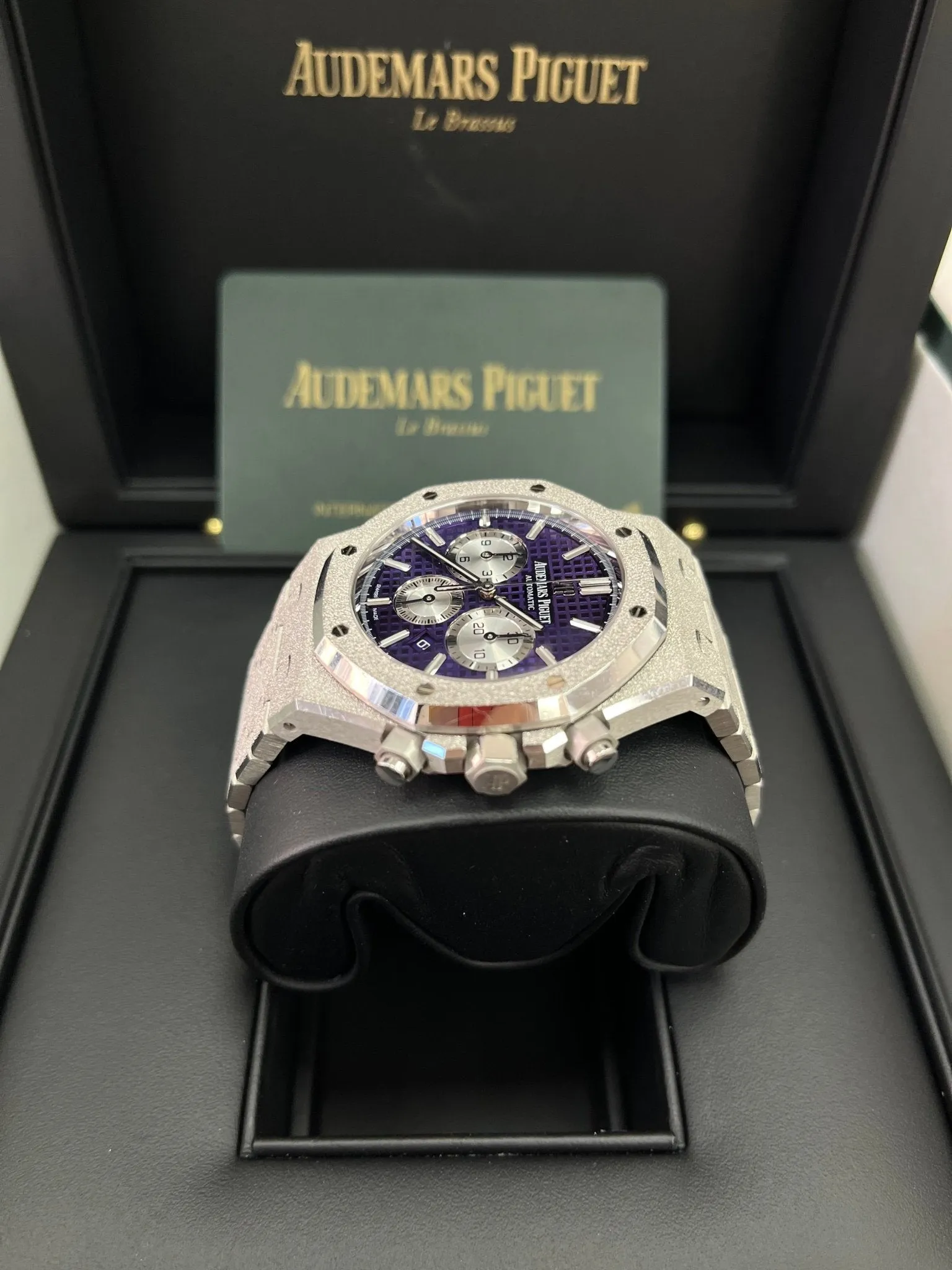 Audemars Piguet Royal Oak Selfwinding Chronograph Frosted White Gold Purple Dial LIMITED EDITION OF 200 (Ref # 26331BC.GG.1224BC.01)