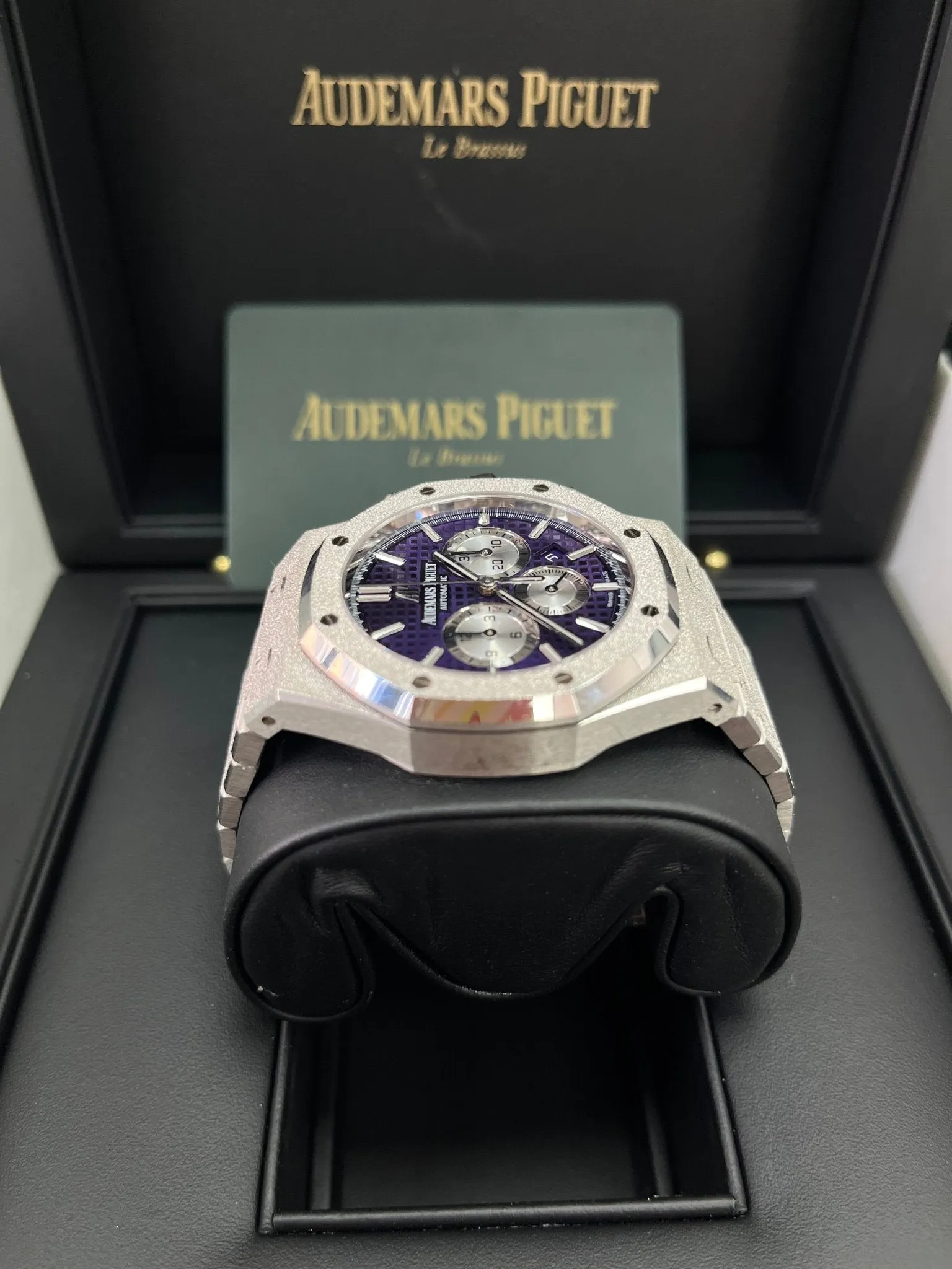 Audemars Piguet Royal Oak Selfwinding Chronograph Frosted White Gold Purple Dial LIMITED EDITION OF 200 (Ref # 26331BC.GG.1224BC.01)