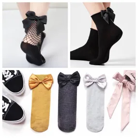 Bow Tie Fishnet Socks