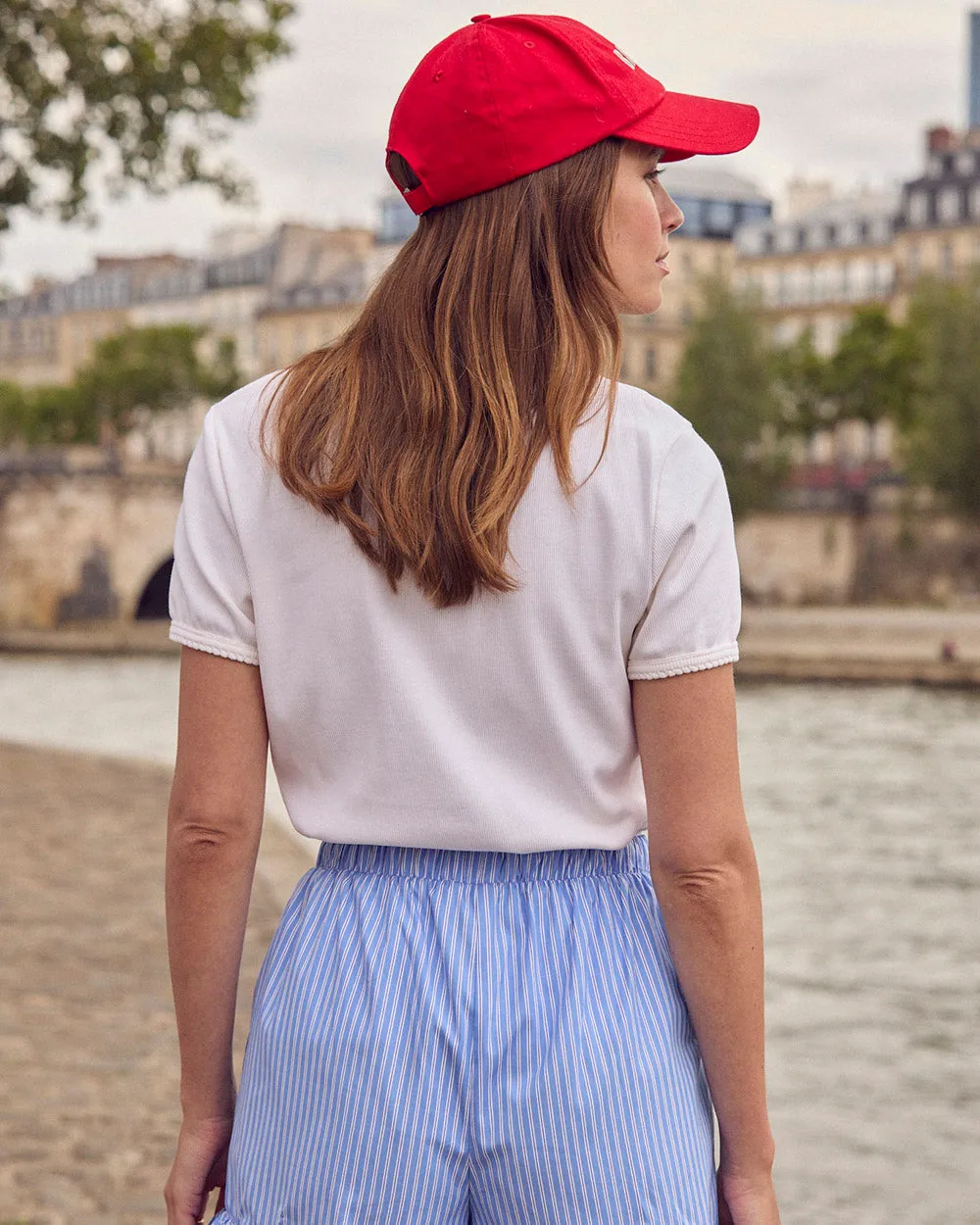 Casquette Espoir rouge & écru