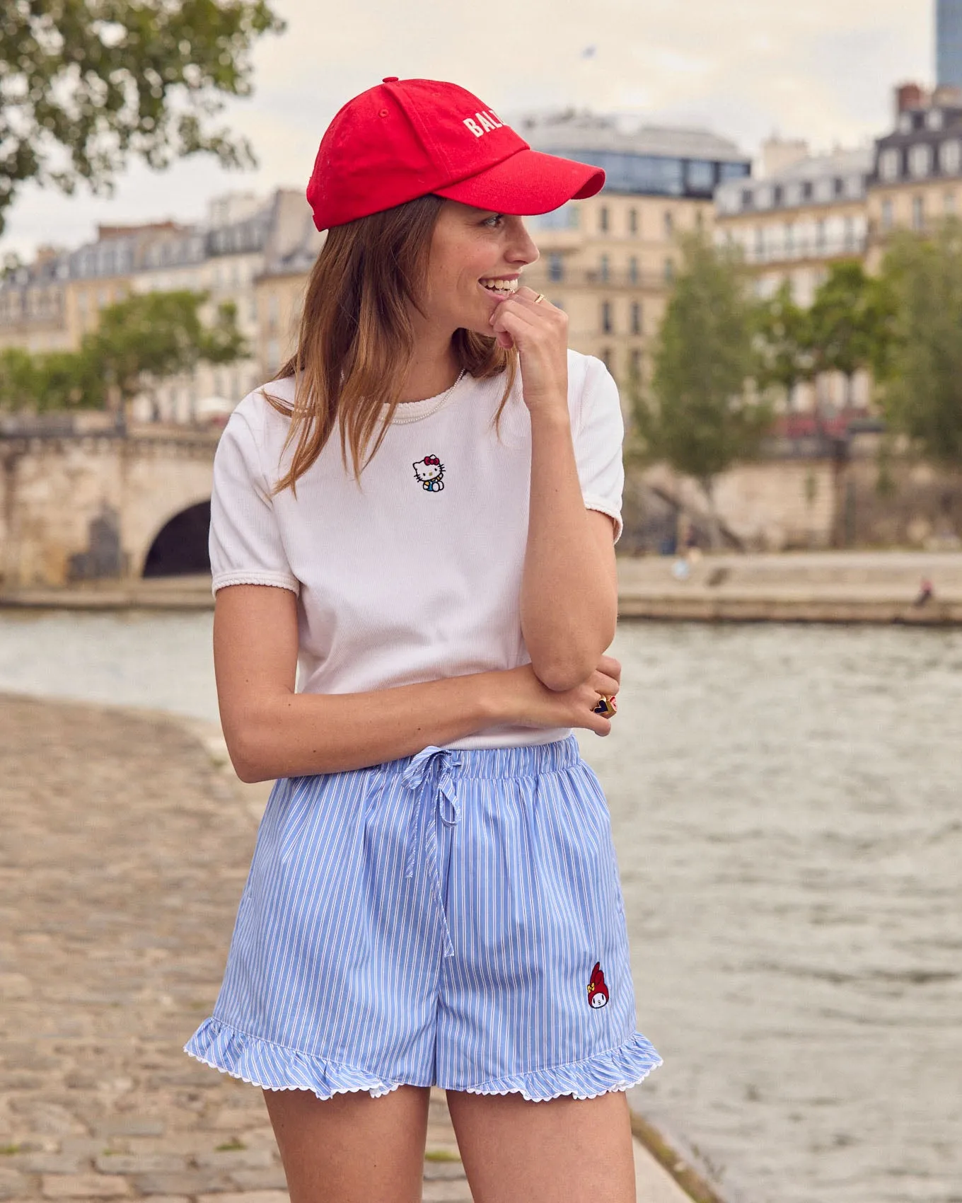 Casquette Espoir rouge & écru