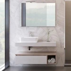 Composizione Bagno Sospesa Da 110cm Legno Rovere Duo-751