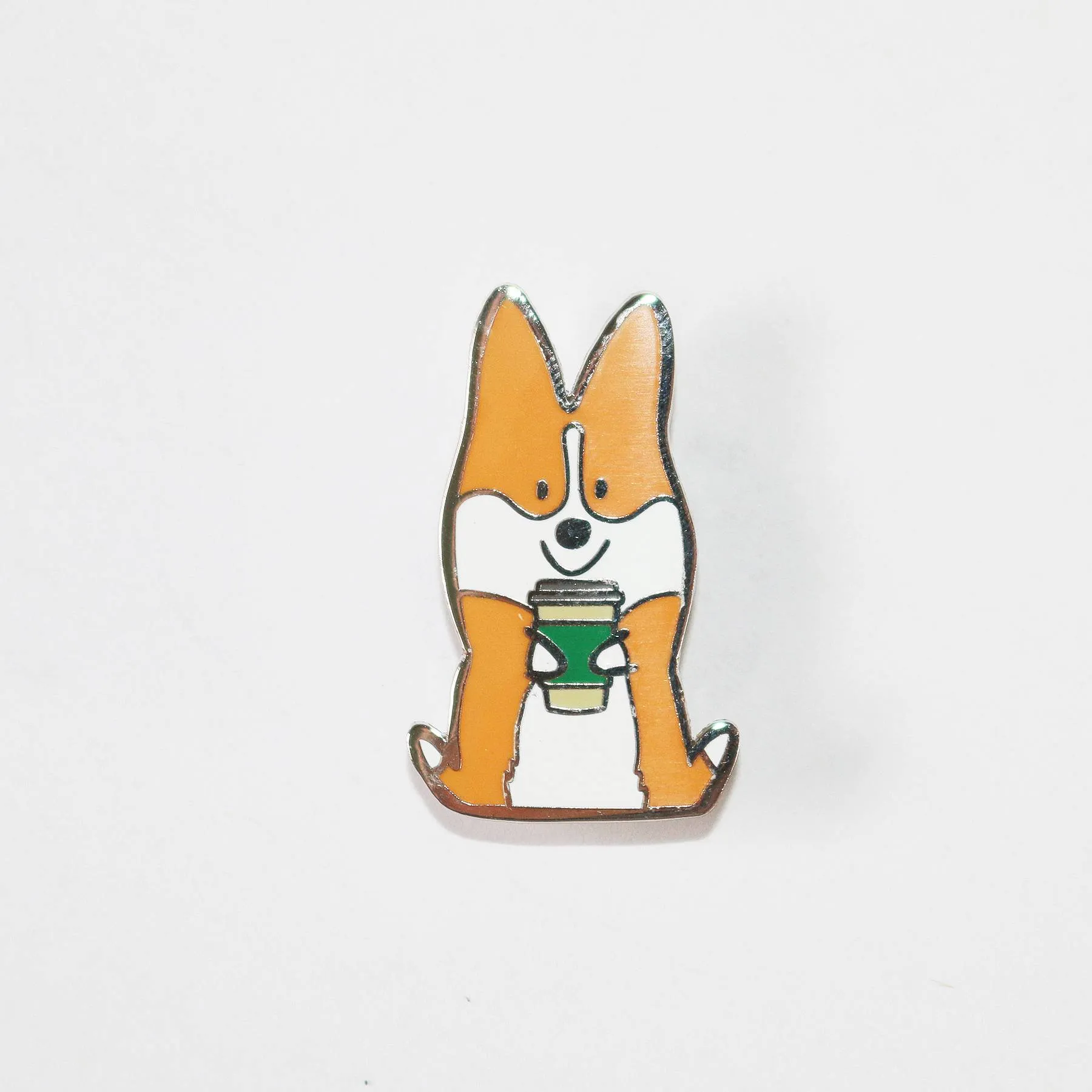 Corgis   Coffee Enamel Pin | Corgimoji Collectible Series