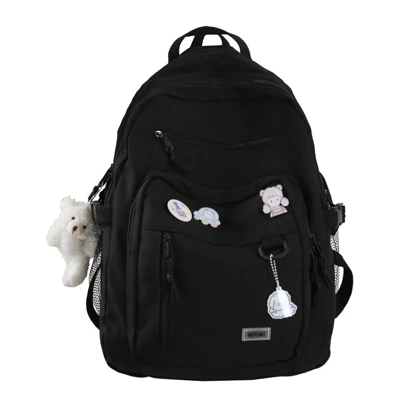 deanwangkt Fashion Big Student Backpack NEW Badge Rucksack Girls School Bag High Capacity Women Backpack Female Cute Leisure Travel Mochila