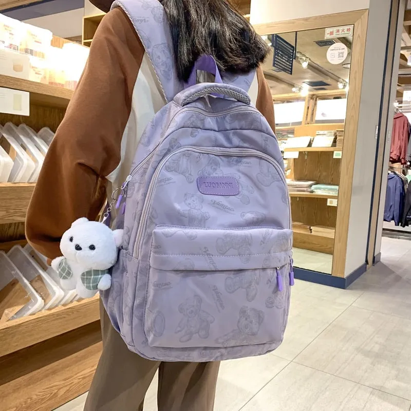 deanwangkt Fashion Big Student Laptop College Backpack Girls School Bag High Capacity Women Backpack Female Cute Leisure Travel Mochila