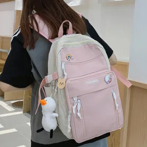 deanwangkt NEW High Capacity Fashion Big Student Backpack Badge Rucksack Girls School Bag Women Backpack Female Cute Leisure Travel Mochila