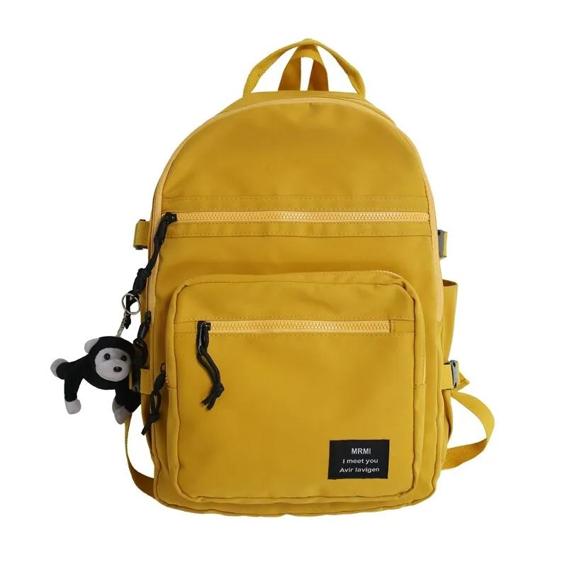 deanwangkt Solid Color Big Student Backpack Girl New School Bag High Capacity Women Backpack Female Cute Rucksack Leisure Travel Mochila