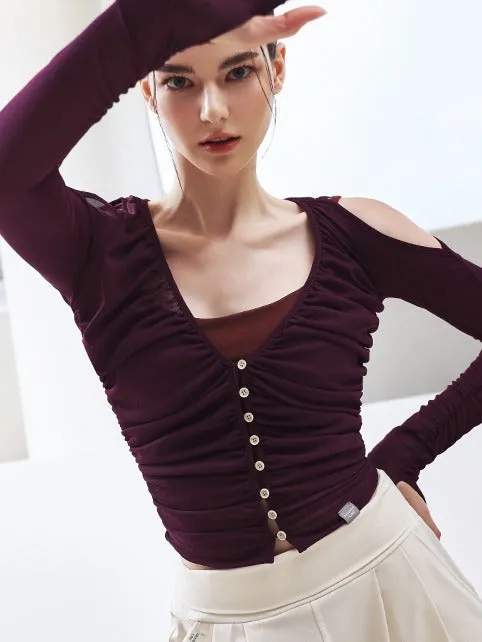 Grande Line CD526 See-through Shirring Cardigan