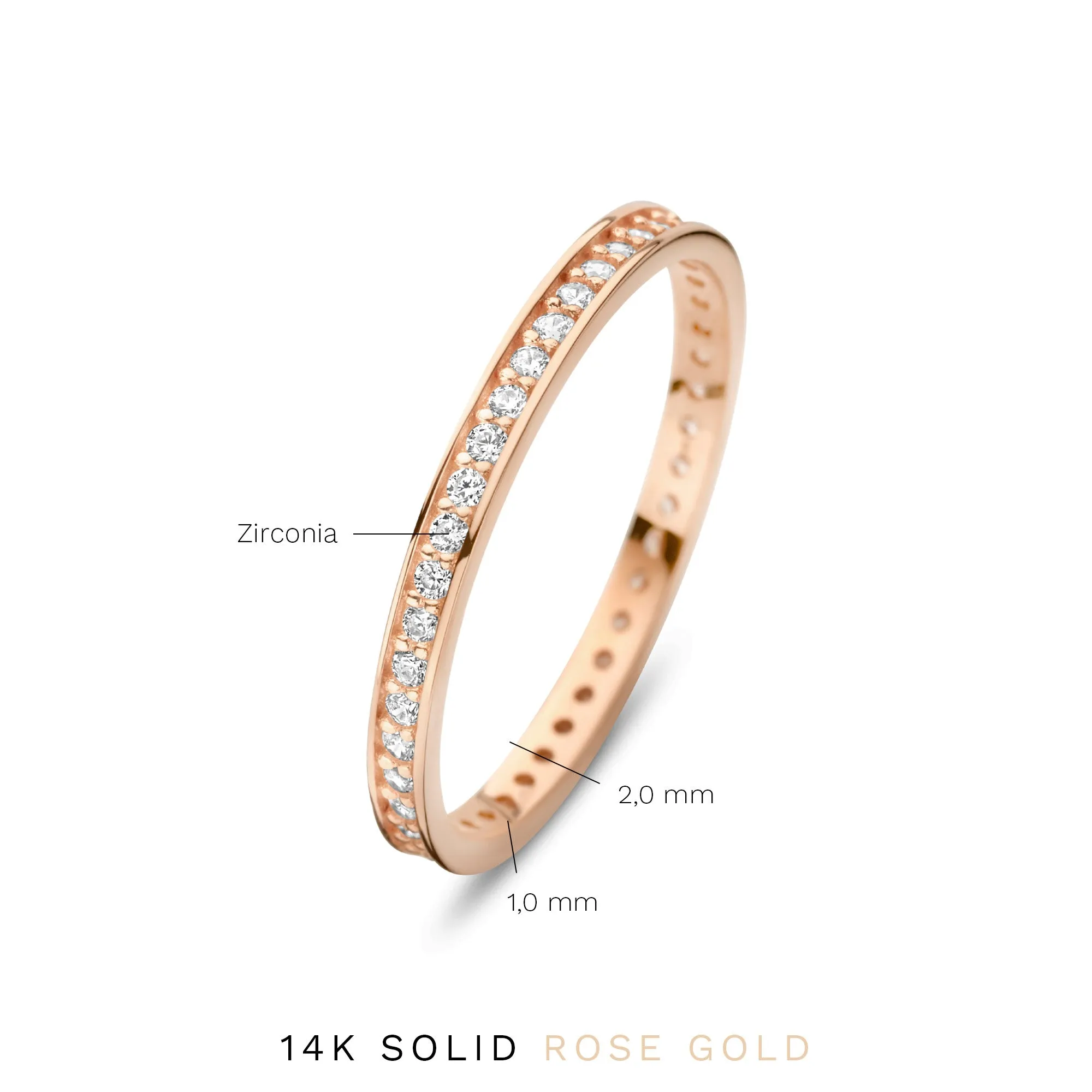 La Concorde Merle 14 karat rose gold ring with zirconia