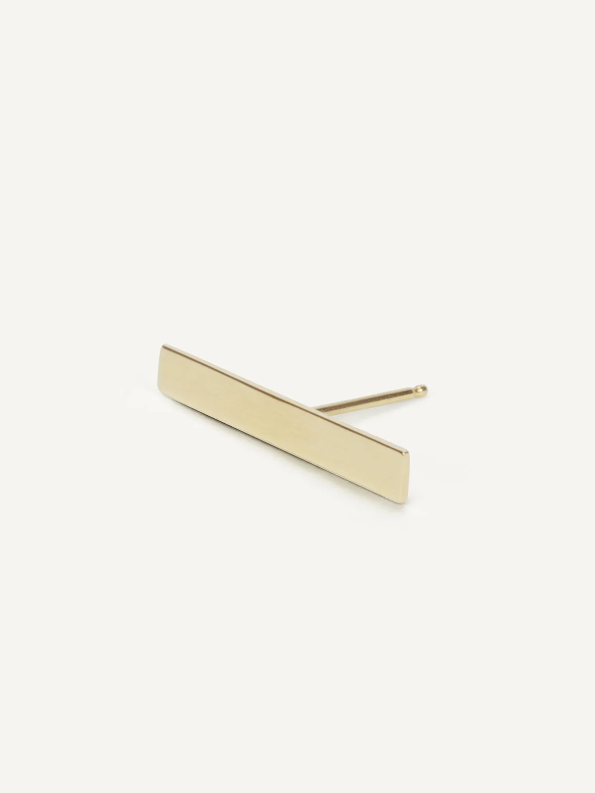 Long Plate Stud in 14k Yellow Gold