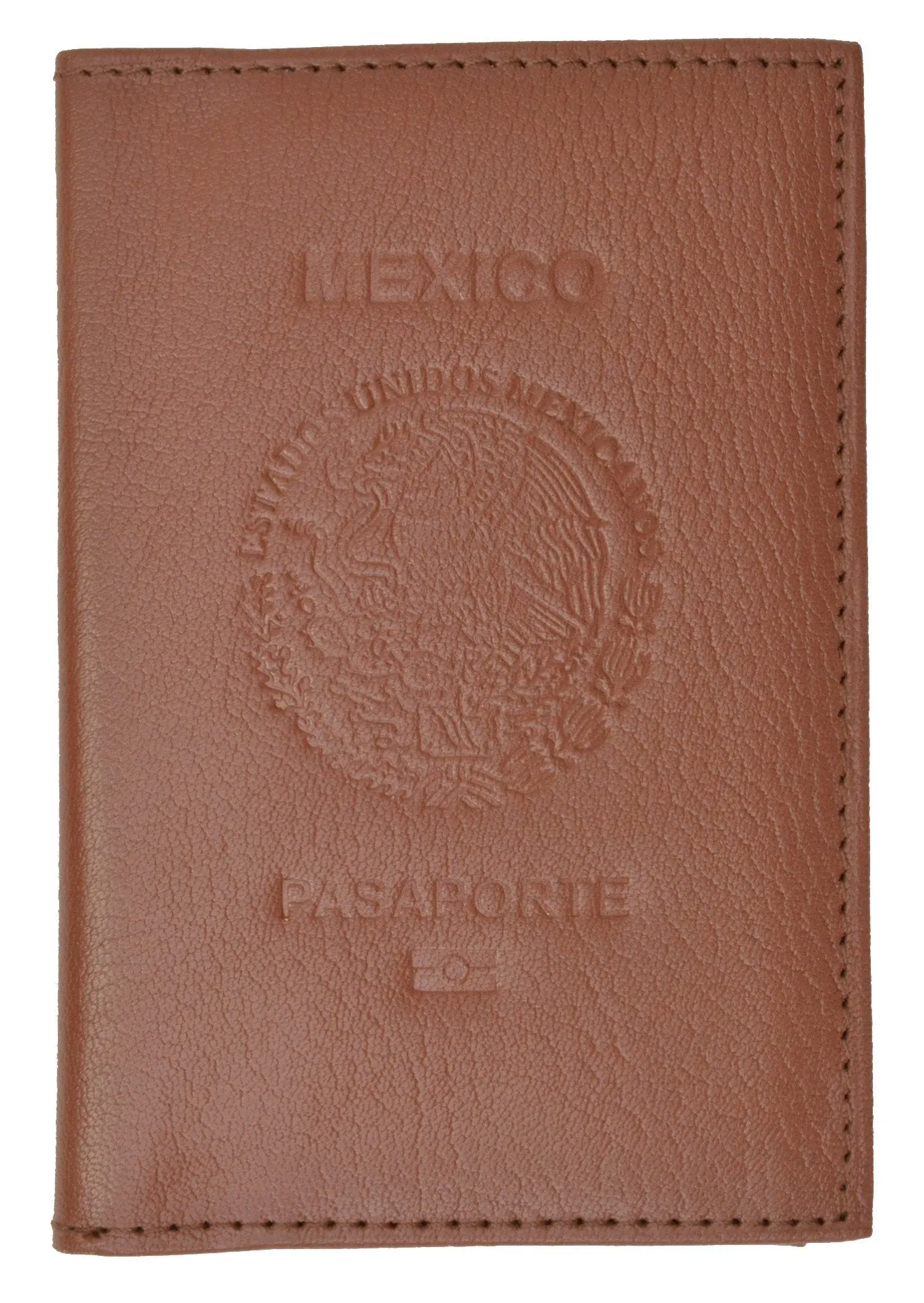 Mexican Passport Cover Genuine Leather Travel Wallet with Credit Card Slots Emblem Embossed Pasaporte 601 BLIND Mexico