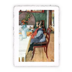 Stampa di Carl Larsson - La misera colazione di un dormiglione -