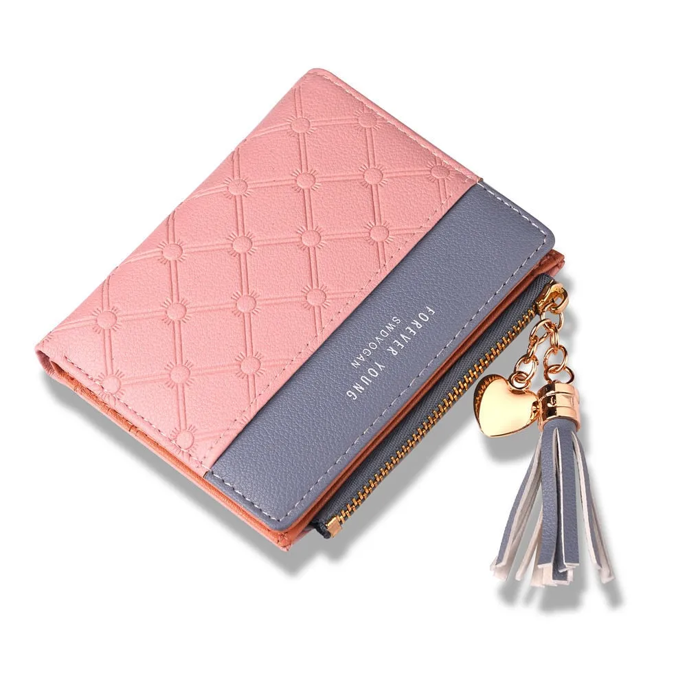 Tassel Leather Wallet Women Small Luxury Brand Famous Mini Women Wallets Purses Female Short Coin Zipper Purse Cartera Mujer