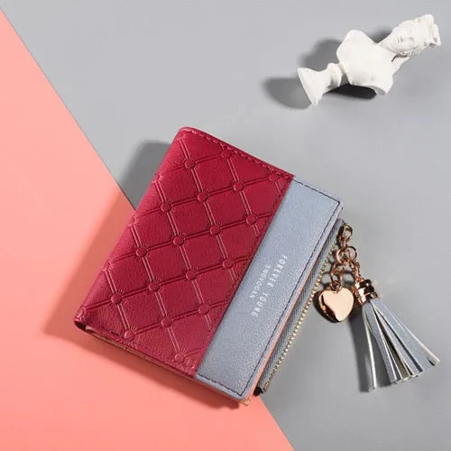 Tassel Leather Wallet Women Small Luxury Brand Famous Mini Women Wallets Purses Female Short Coin Zipper Purse Cartera Mujer